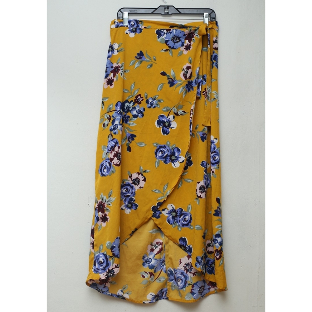 Floral Wrap Maxi Skirt